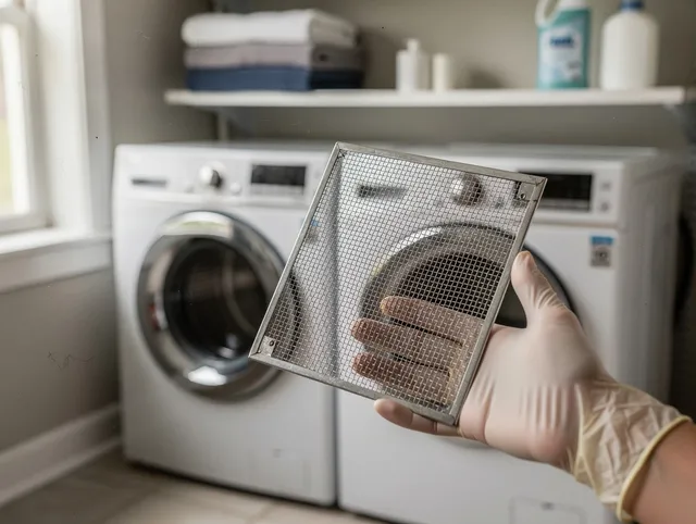 Laguna Woods Dryer Vent Cleaning specialist performing detailed lint trap cleaning service in Laguna Woods