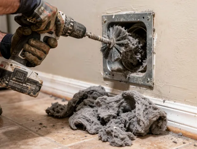 Certified Laguna Woods Dryer Vent Cleaning technician performing dryer vent cleaning in Laguna Woods